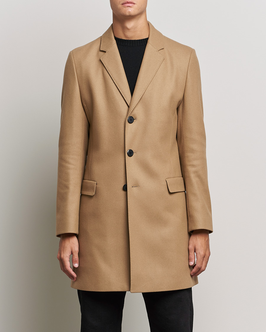 Herr | Jackor | HUGO | Migor Wool Coat Medium Beige