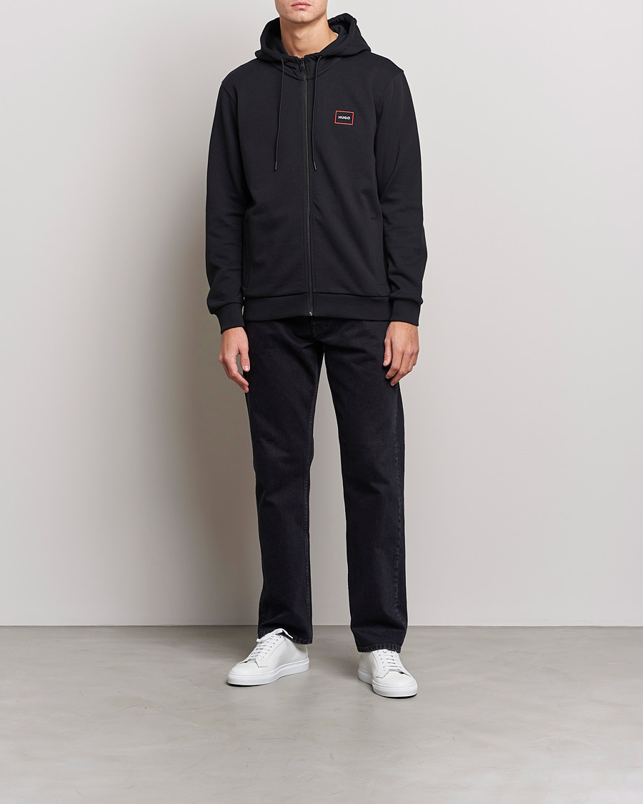 Herr | Tröjor | HUGO | Dorneol Logo Full Zip Hoodie Black