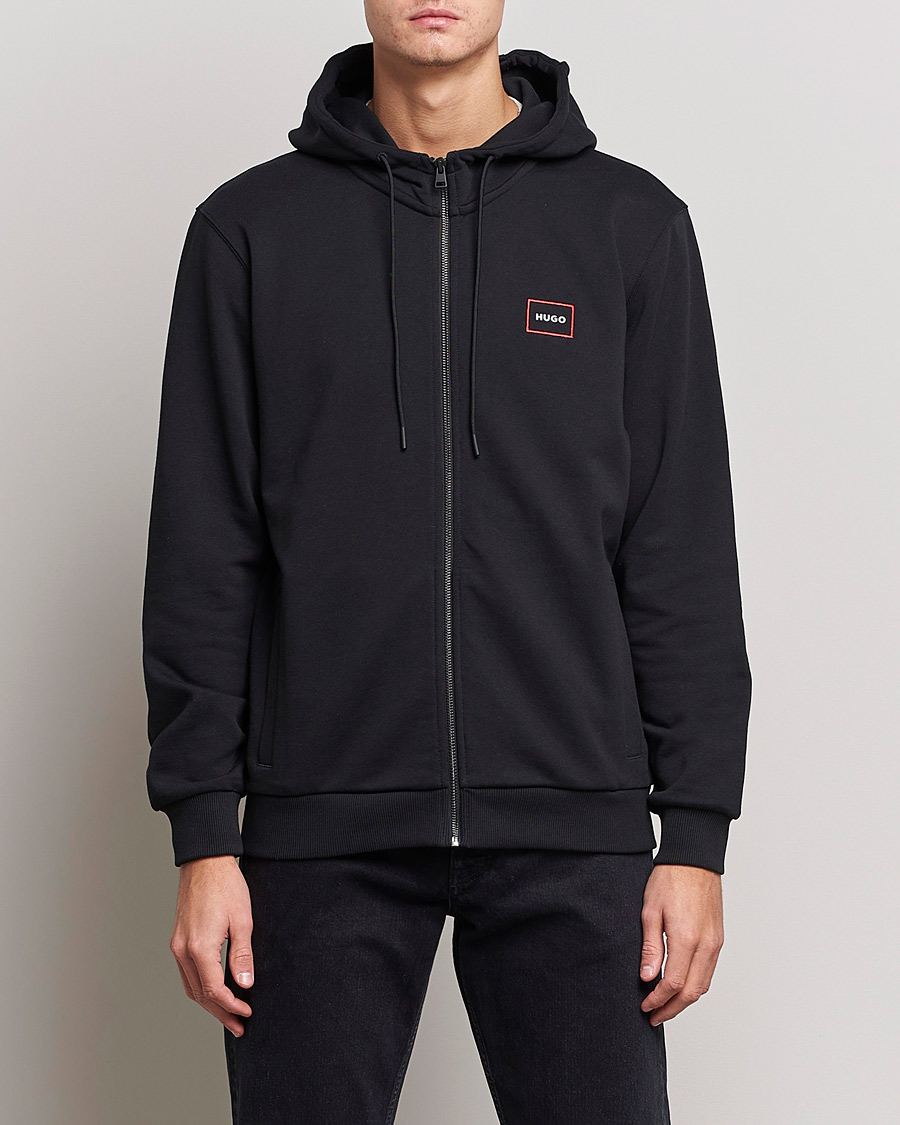 Herr | Tröjor | HUGO | Dorneol Logo Full Zip Hoodie Black