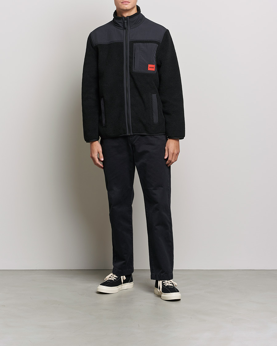 Herr | Tröjor | HUGO | Demongras Teddy Full Zip Black