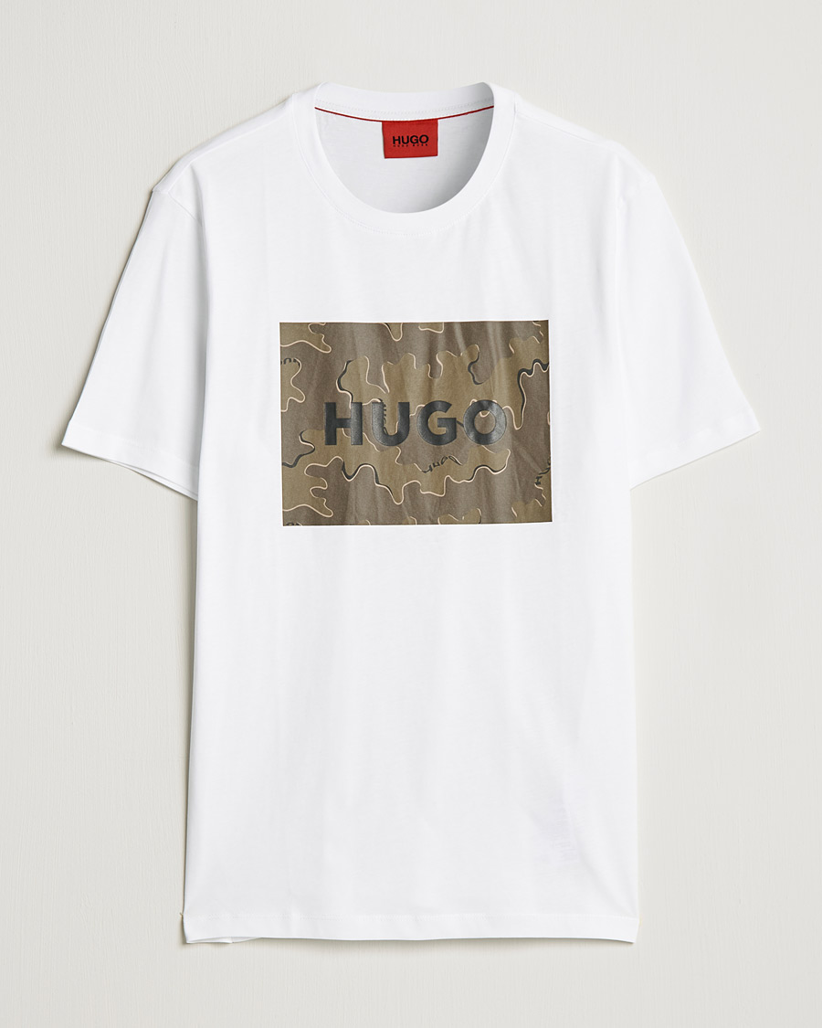 Herr | T-Shirts | HUGO | Dulive Logo Crew Neck T-Shirt White