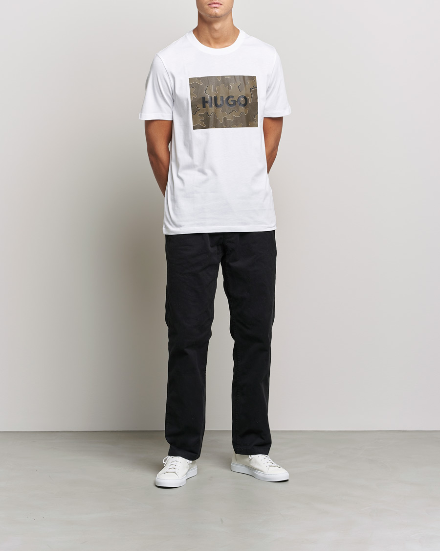 Herr | T-Shirts | HUGO | Dulive Logo Crew Neck T-Shirt White