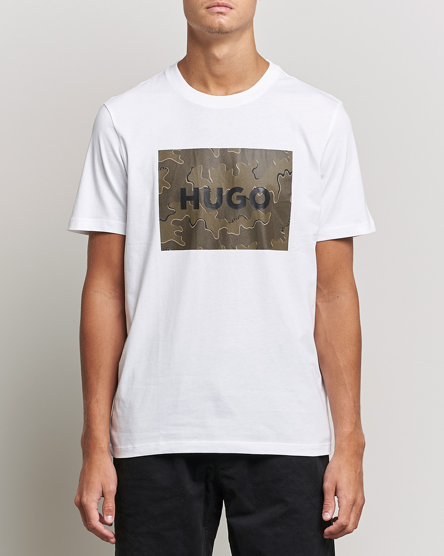 Herr |  | HUGO | Dulive Logo Crew Neck T-Shirt White