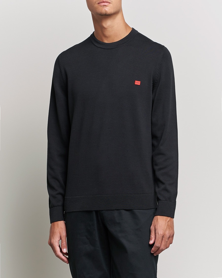 Herr | Stickade tröjor | HUGO | San Cassius Knitted Sweater Black