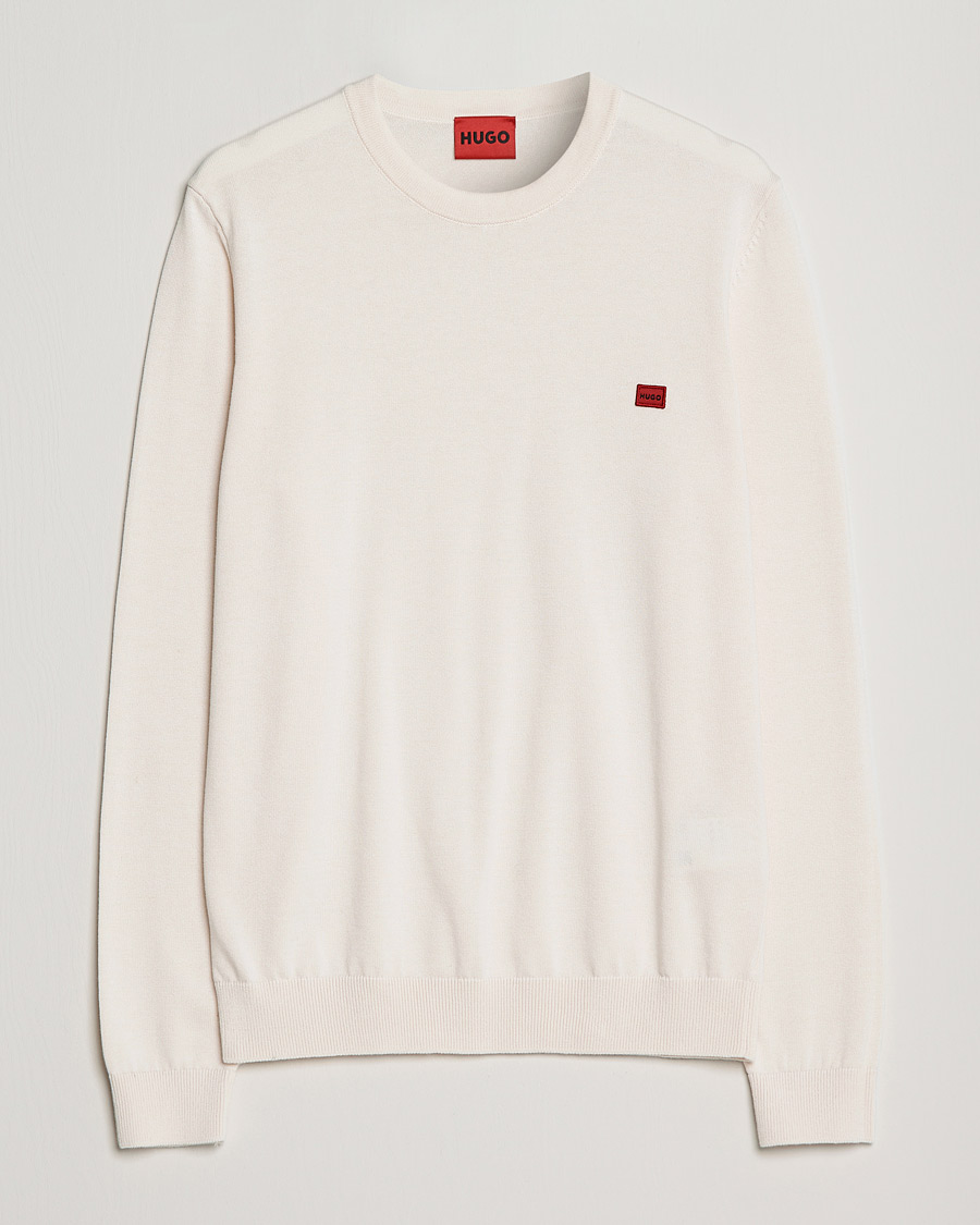 Herr | Tröjor | HUGO | San Cassius Knitted Sweater Natural