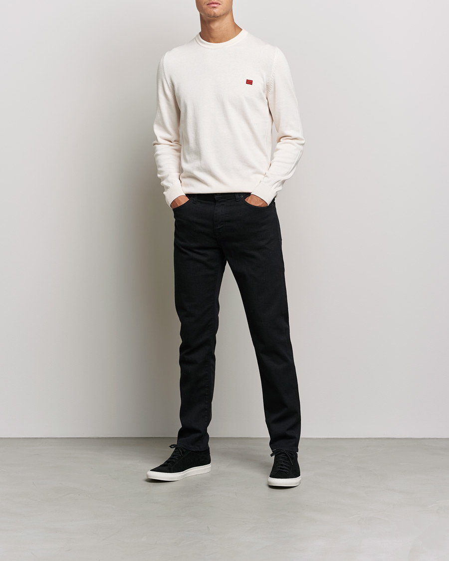 Herr | Tröjor | HUGO | San Cassius Knitted Sweater Natural