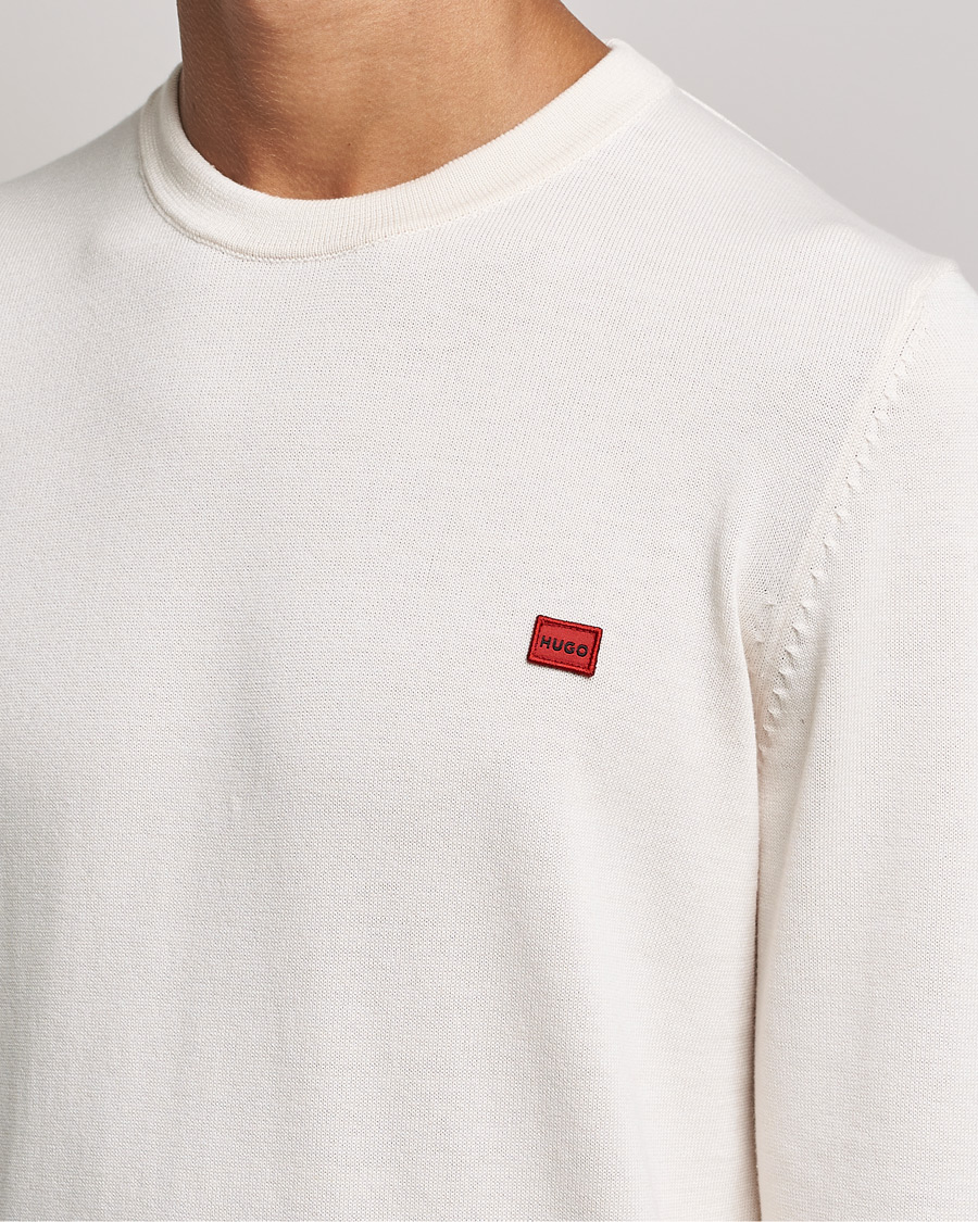 Herr | Tröjor | HUGO | San Cassius Knitted Sweater Natural