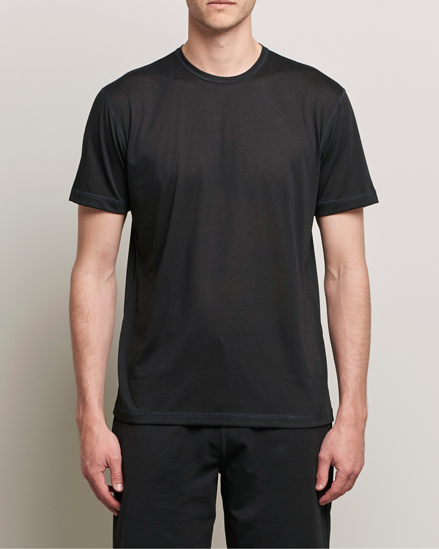 Herr | Kortärmade t-shirts | Sunspel | Active Tee Black