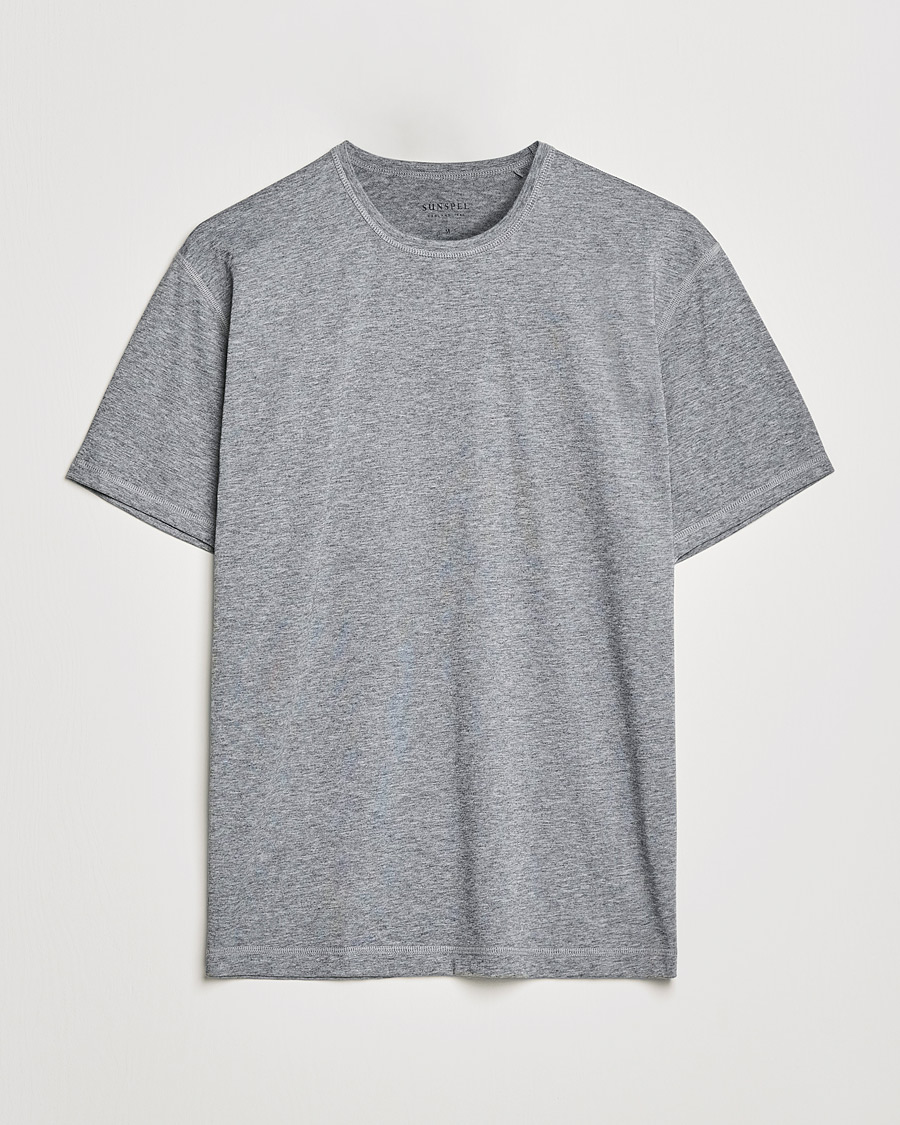 Herr | T-Shirts | Sunspel | Active Tee Grey Melange