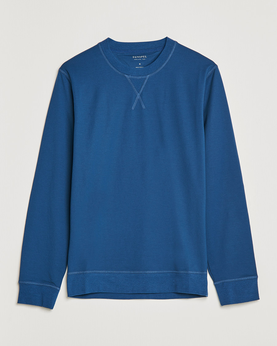 Herr | Tröjor | Sunspel | Active Sweatshirt Navy
