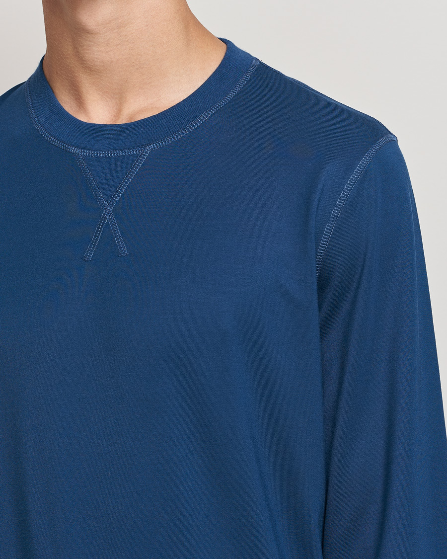 Herr | Tröjor | Sunspel | Active Sweatshirt Navy