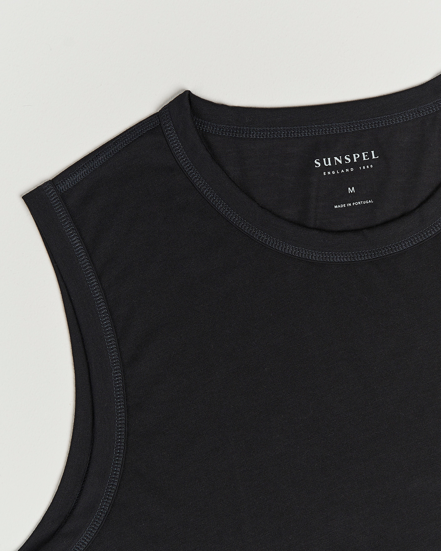 Herr | T-Shirts | Sunspel | Active Vest Black