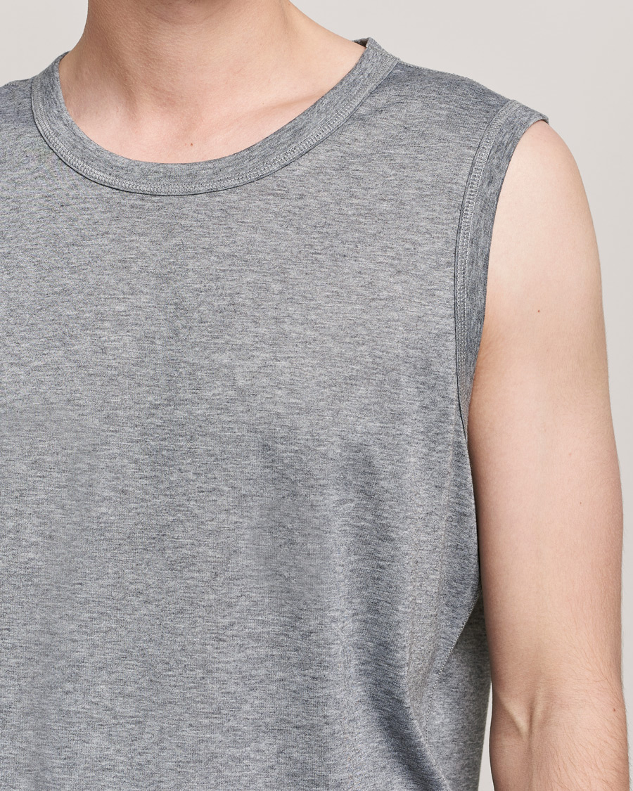 Herr | T-Shirts | Sunspel | Active Vest Grey Melange