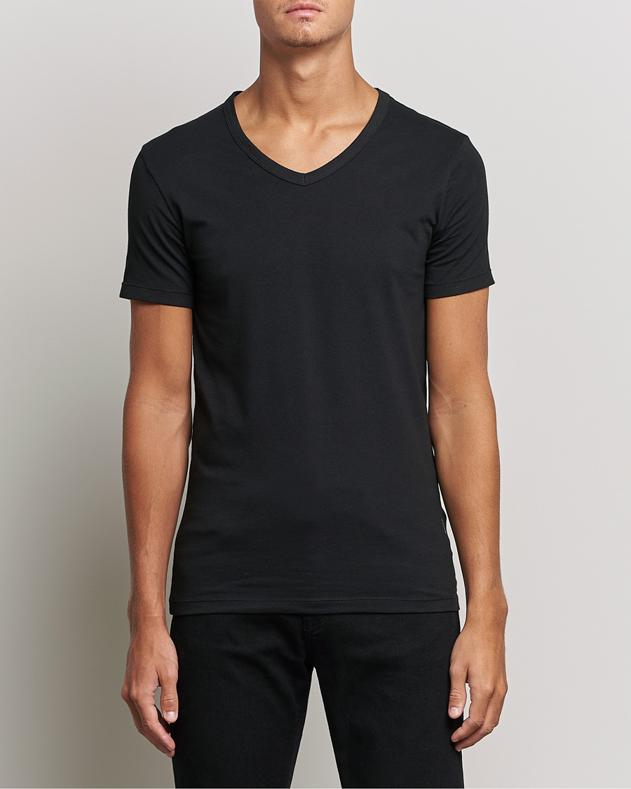 Herr | T-Shirts | BOSS BLACK | 2-Pack V-Neck Slim Fit T-Shirt Black