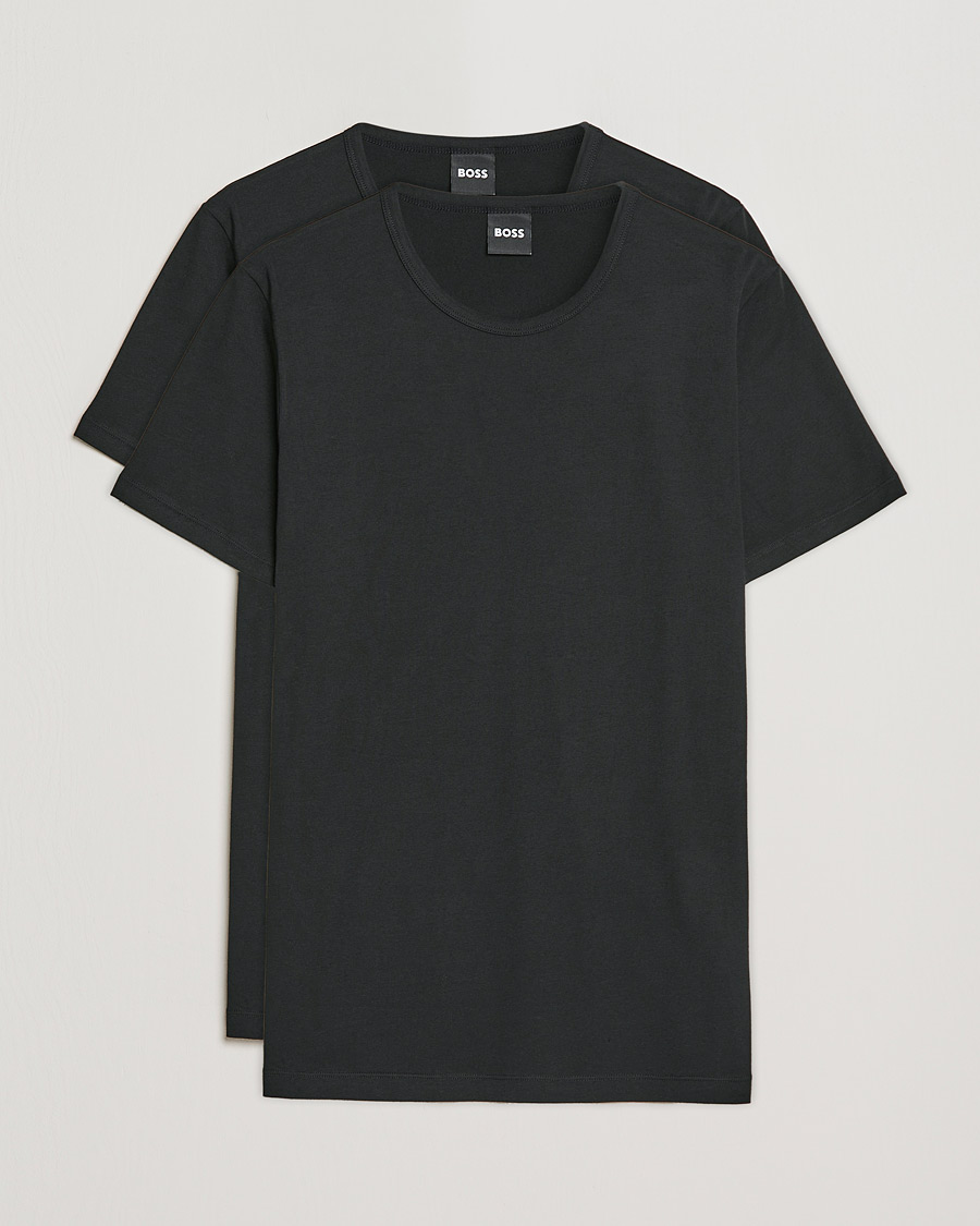 Herr | T-Shirts | BOSS BLACK | 2-Pack Crew Neck Slim Fit T-Shirt Black