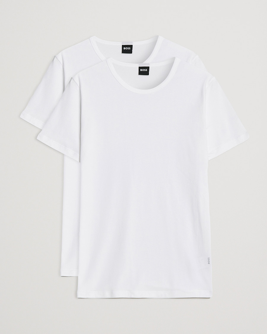 Herr | T-Shirts | BOSS BLACK | 2-Pack Crew Neck Slim Fit T-Shirt White