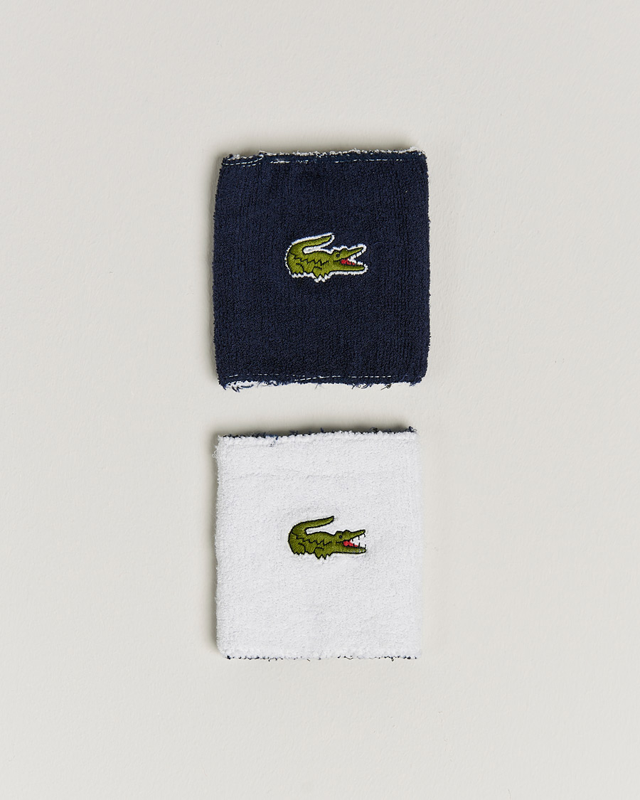 Herr | Lacoste Sport 2-Pack Logo Wristband White/Navy | Lacoste Sport | 2-Pack Logo Wristband White/Navy