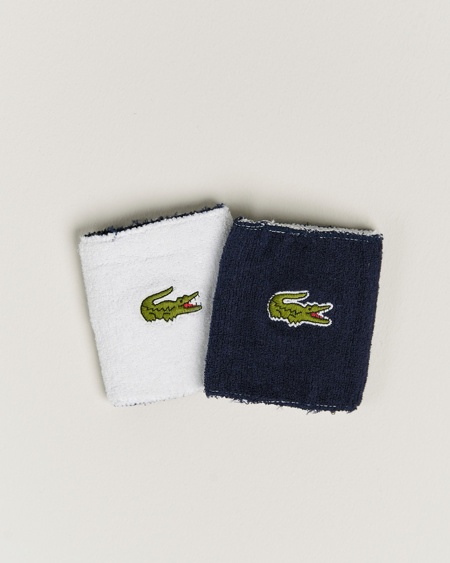 Herr | Lacoste Sport 2-Pack Logo Wristband White/Navy | Lacoste Sport | 2-Pack Logo Wristband White/Navy