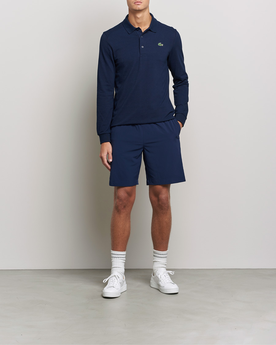 Herr | Tröjor | Lacoste Sport | Performance Long Sleeve Polo Navy Blue