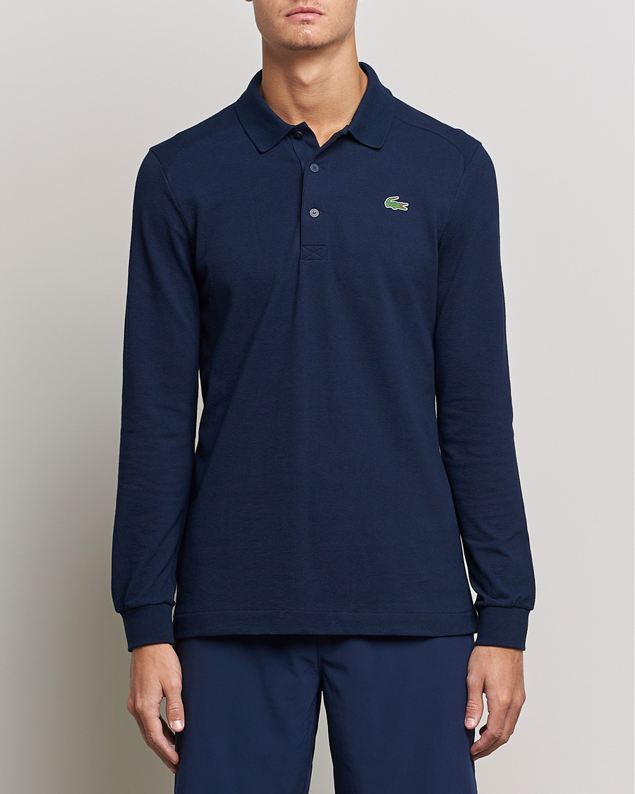 Herr | Tröjor | Lacoste Sport | Performance Long Sleeve Polo Navy Blue