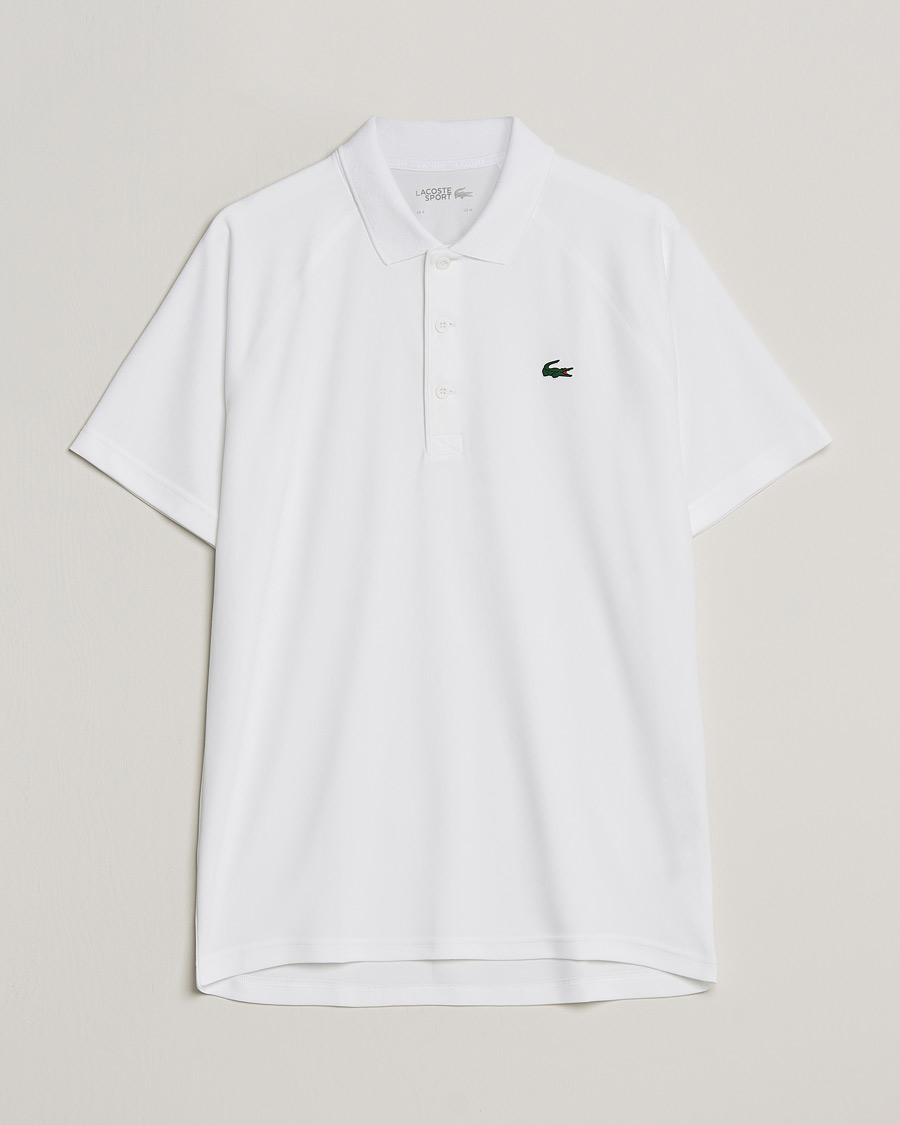 Herr | Pikéer | Lacoste Sport | Performance Ribbed Collar Polo White