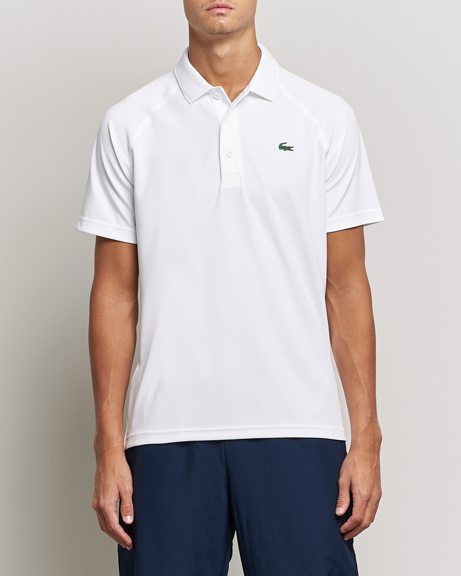 Herr | Pikéer | Lacoste Sport | Performance Ribbed Collar Polo White
