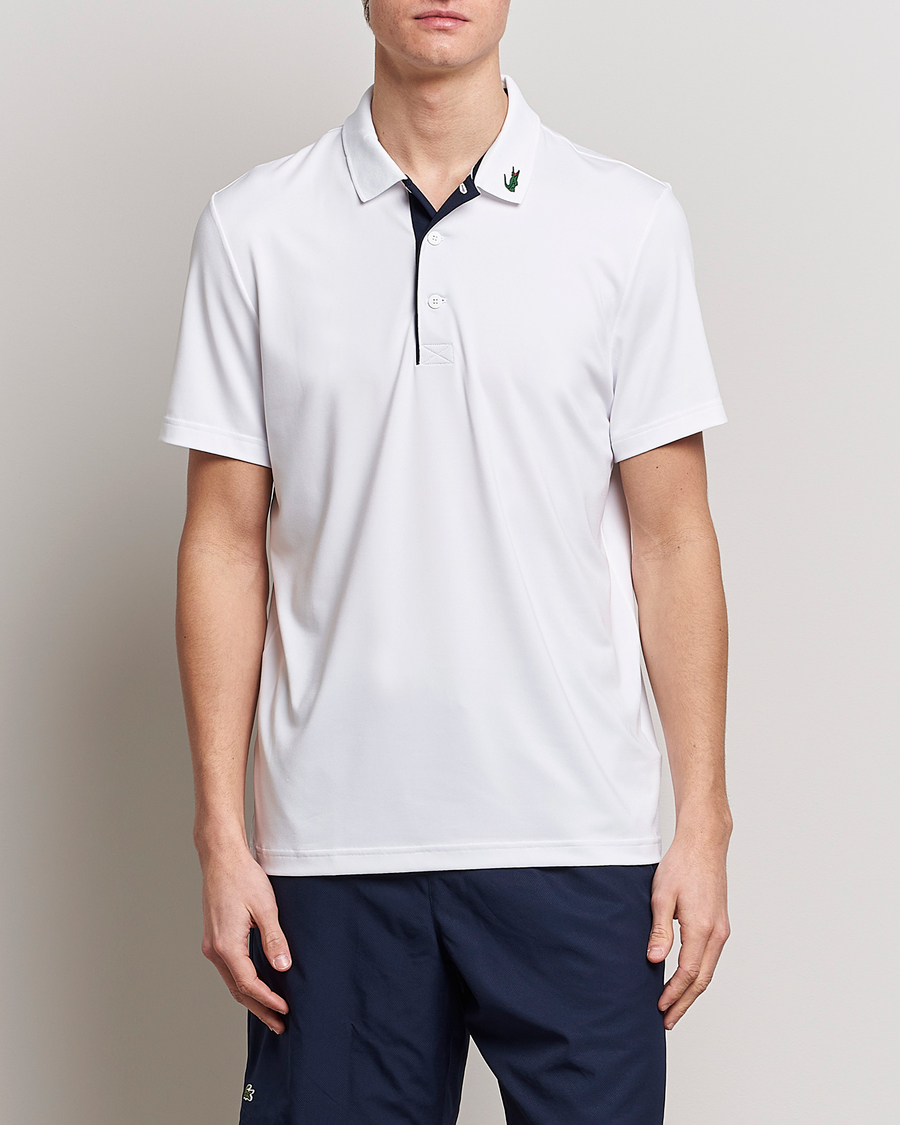 Herr | Pikéer | Lacoste Sport | Jersey Golf Polo White/Navy