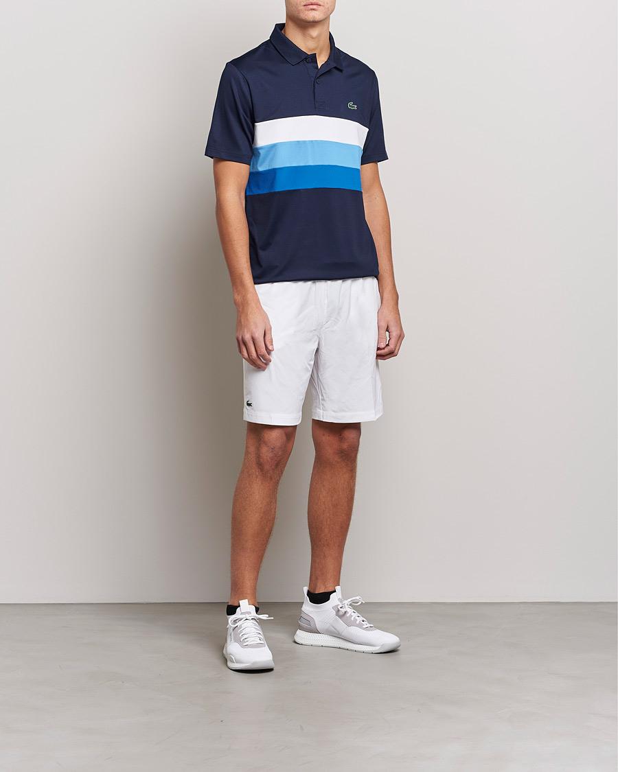 Herr | Pikéer | Lacoste Sport | Performance Striped Polo Navy Blue