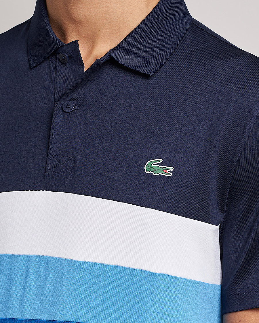 Herr | Pikéer | Lacoste Sport | Performance Striped Polo Navy Blue