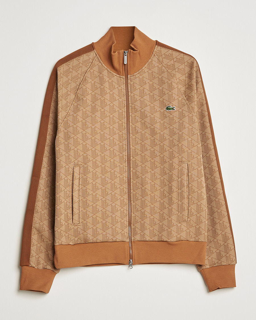 Herr | Tröjor | Lacoste | High Neck Zip Mongram Jacuard Sweatshirt Viennese