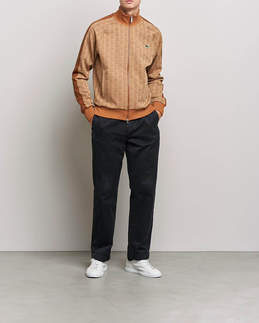 Herr | Tröjor | Lacoste | High Neck Zip Mongram Jacuard Sweatshirt Viennese