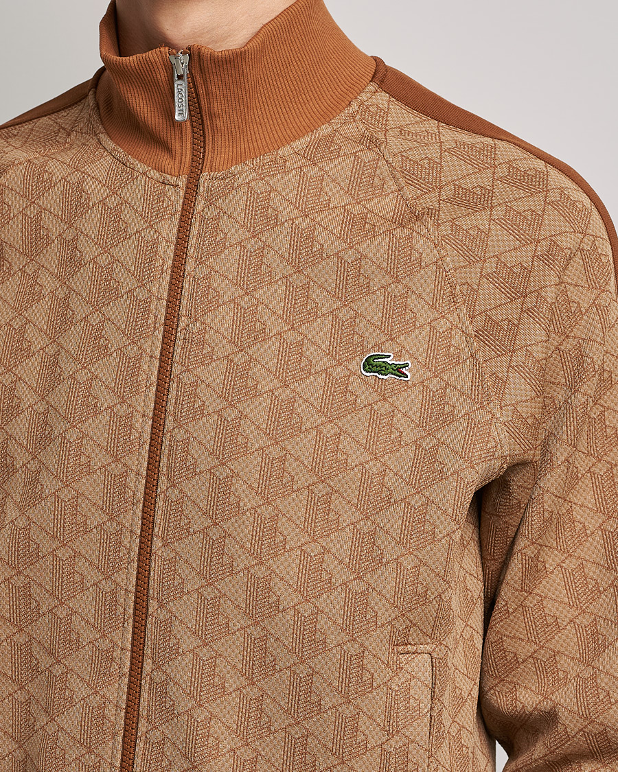 Herr | Tröjor | Lacoste | High Neck Zip Mongram Jacuard Sweatshirt Viennese