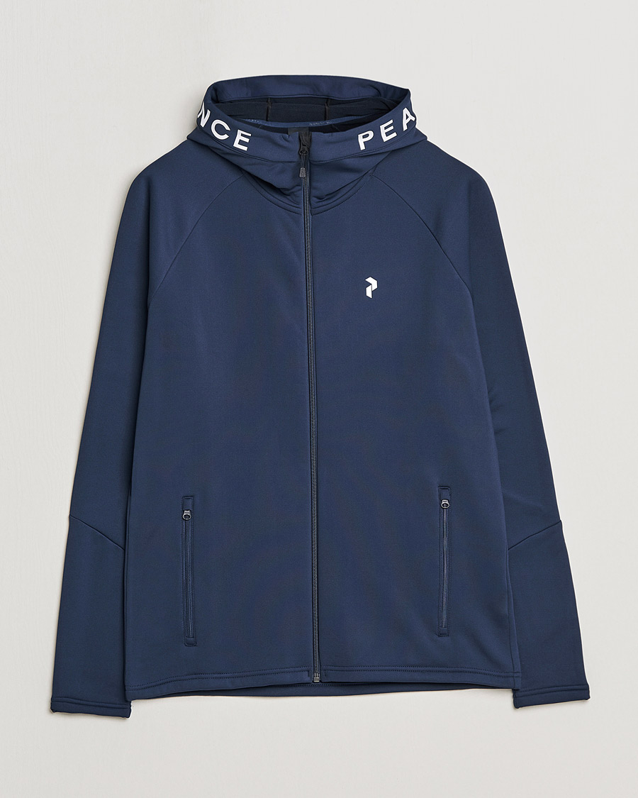 Herr | Tröjor | Peak Performance | Rider Zip Fleece Hood Jacket Blue Shadow