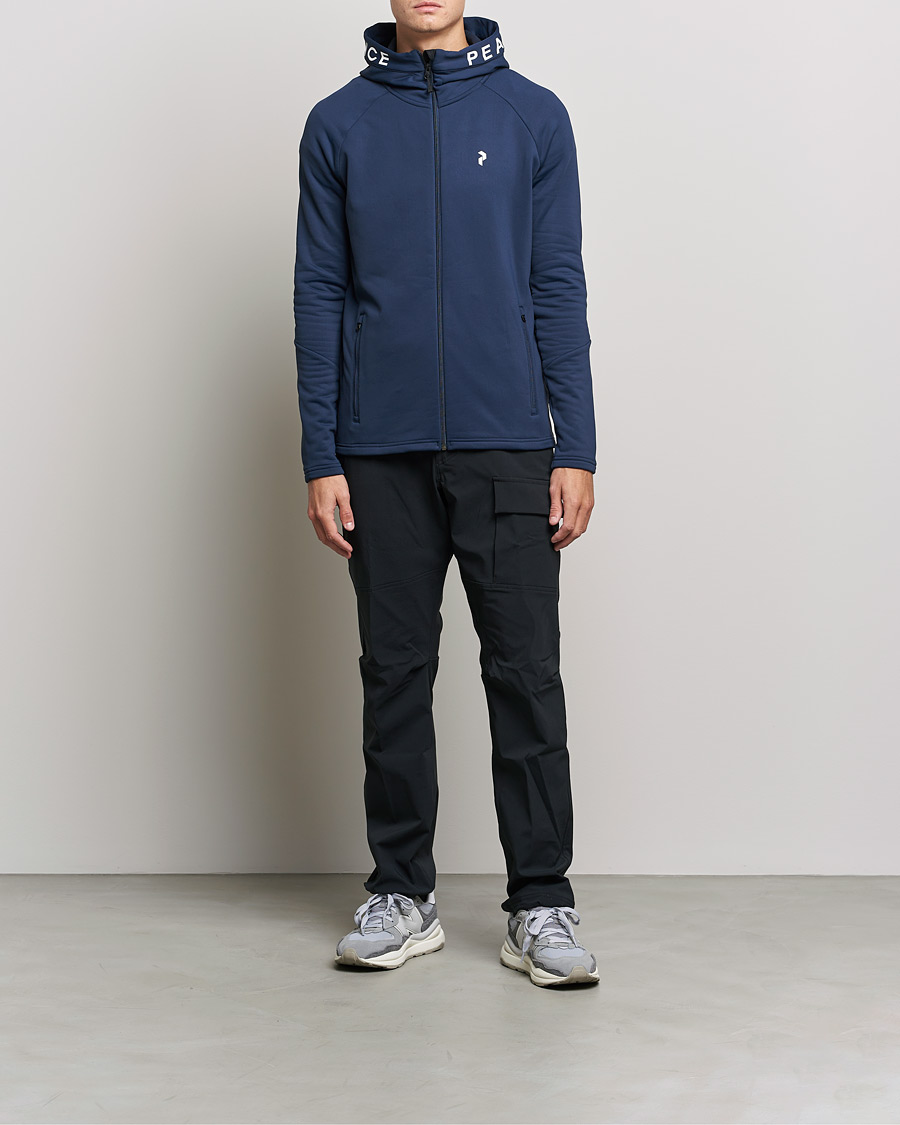 Herr | Tröjor | Peak Performance | Rider Zip Fleece Hood Jacket Blue Shadow