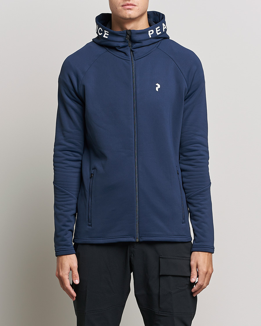 Herr | Tröjor | Peak Performance | Rider Zip Fleece Hood Jacket Blue Shadow