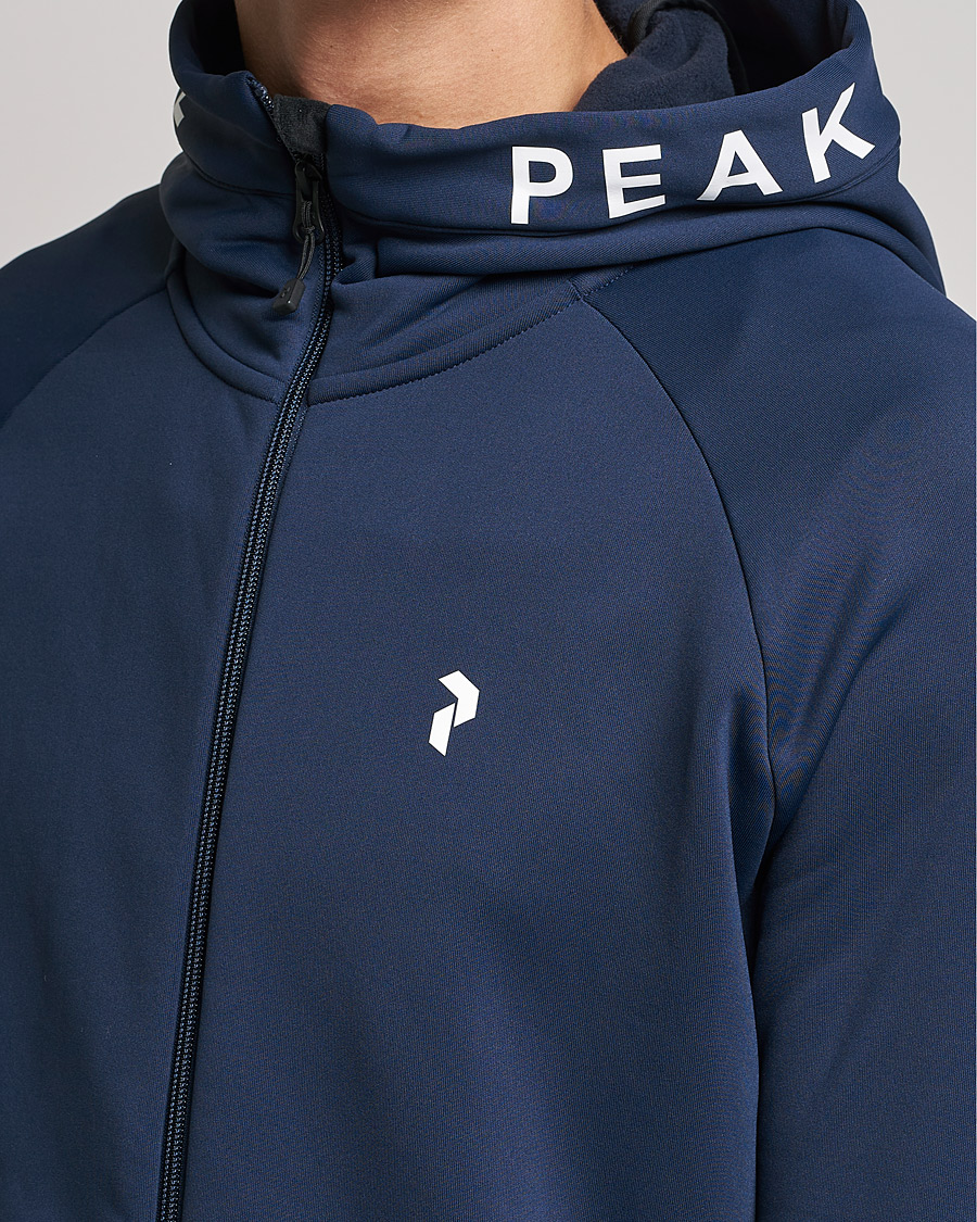 Herr | Tröjor | Peak Performance | Rider Zip Fleece Hood Jacket Blue Shadow