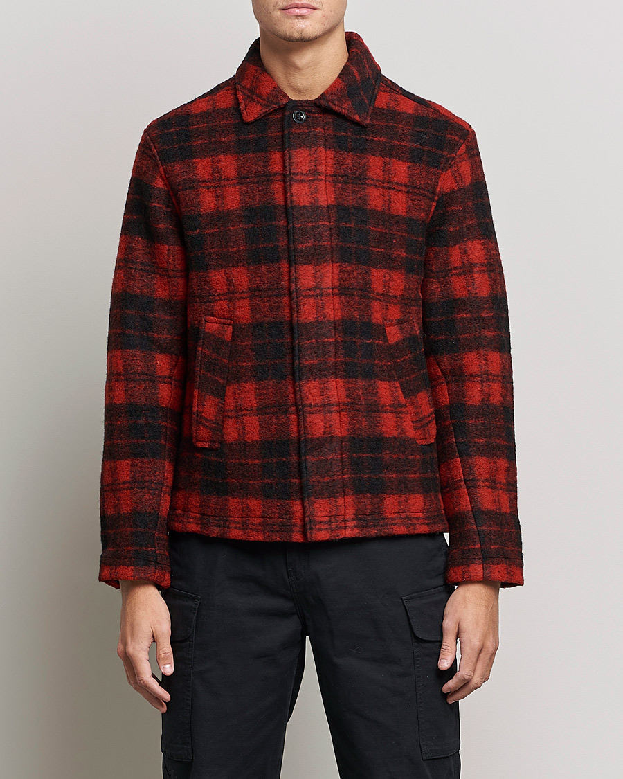Herr | Skjortor | Peak Performance | Wool Overshirt Checked Red
