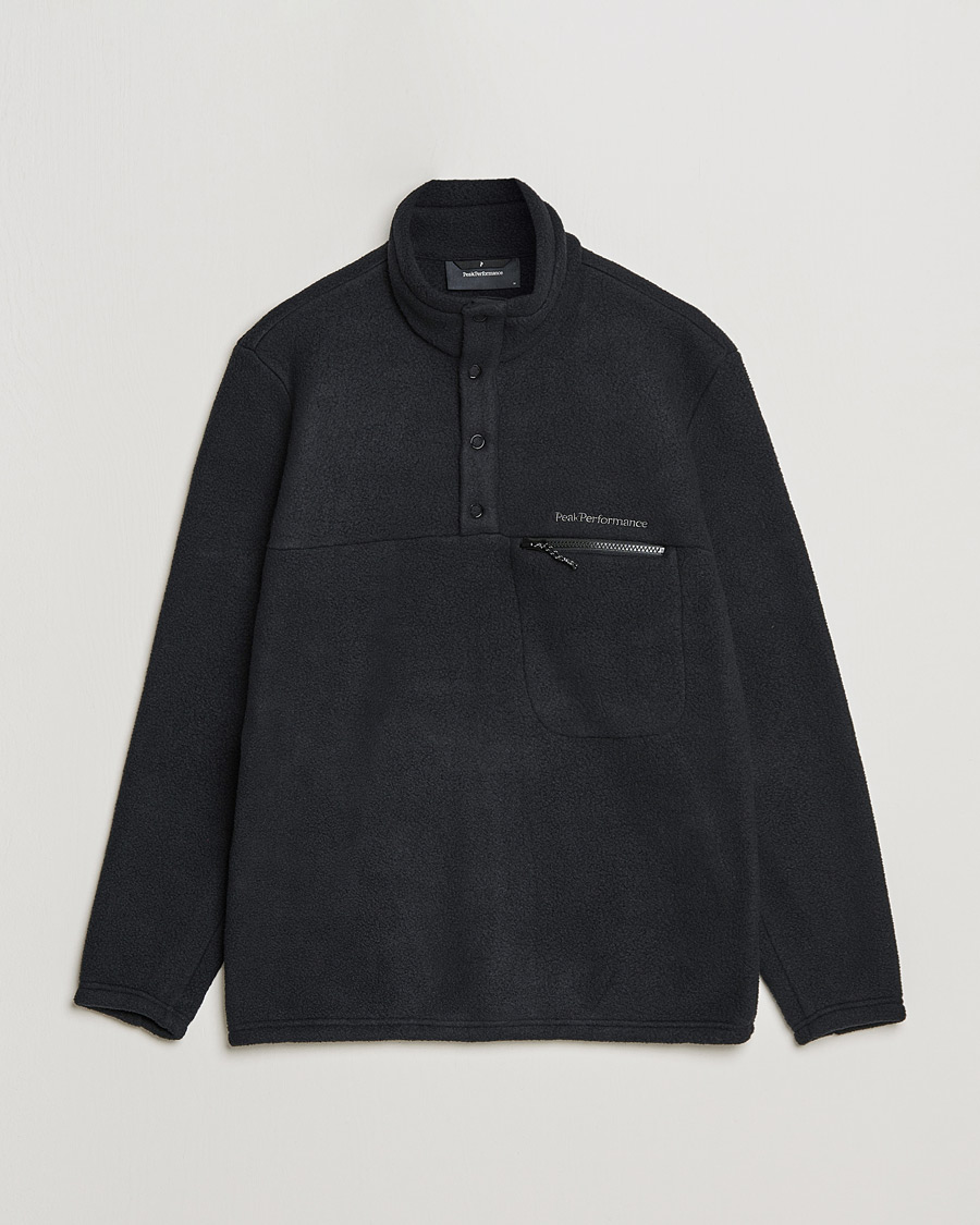 Herr | Tröjor | Peak Performance | Fleece Snap T-Neck Black
