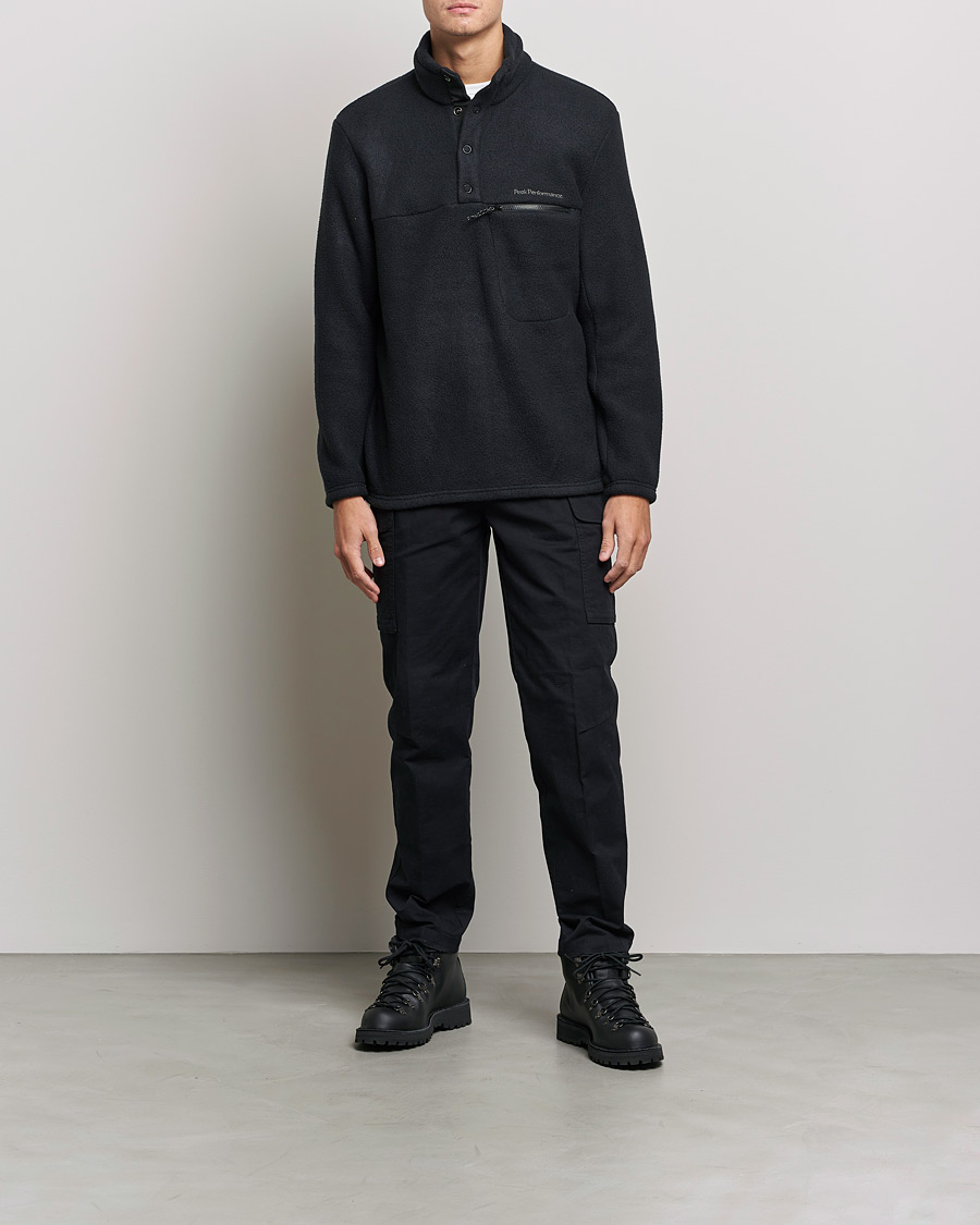 Herr | Tröjor | Peak Performance | Fleece Snap T-Neck Black