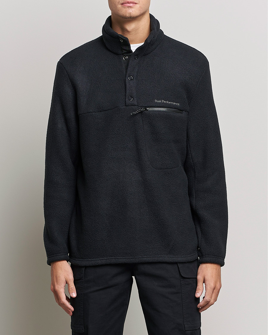 Herr | Tröjor | Peak Performance | Fleece Snap T-Neck Black