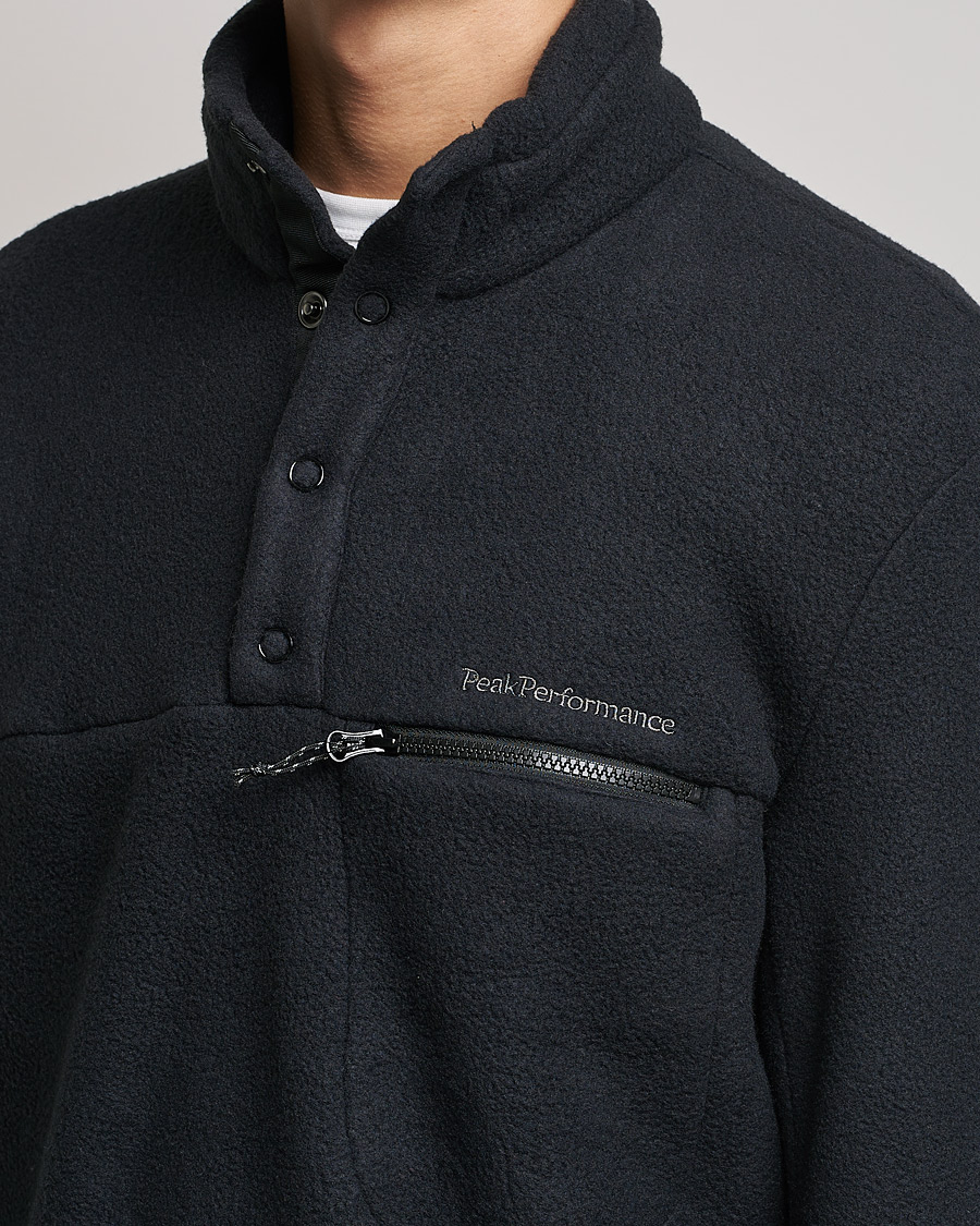 Herr | Tröjor | Peak Performance | Fleece Snap T-Neck Black