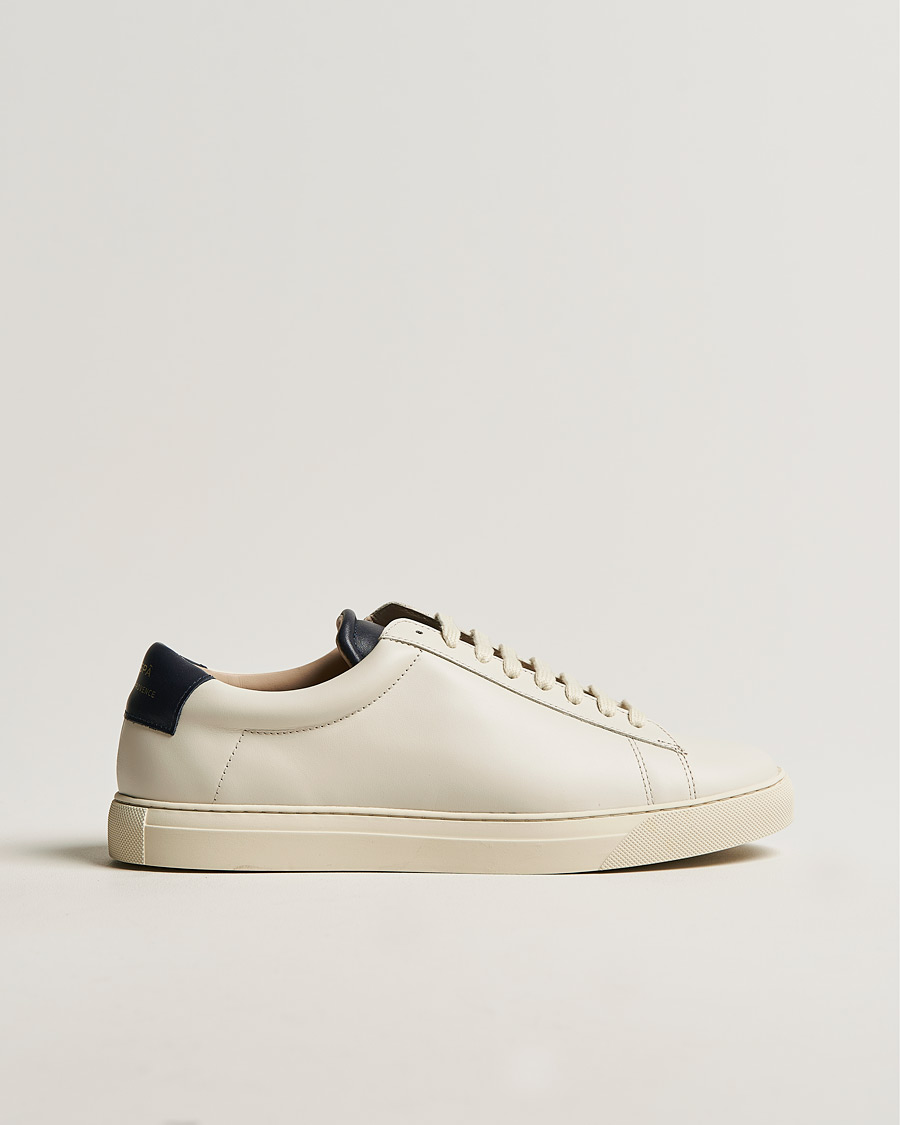 Herr | Zespà ZSP4 Nappa Leather Sneakers Off White/Navy | Zespà | ZSP4 Nappa Leather Sneakers Off White/Navy
