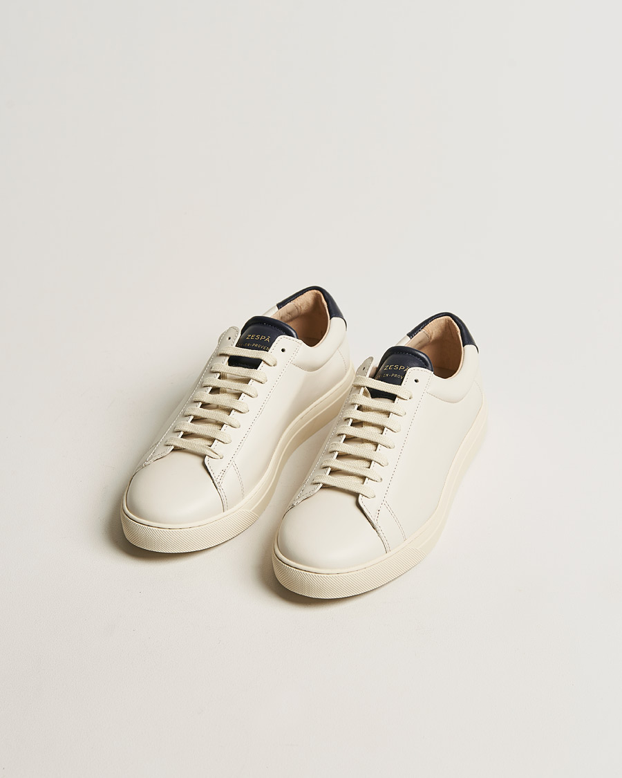 Herr | Skor | Zespà | ZSP4 Nappa Leather Sneakers Off White/Navy