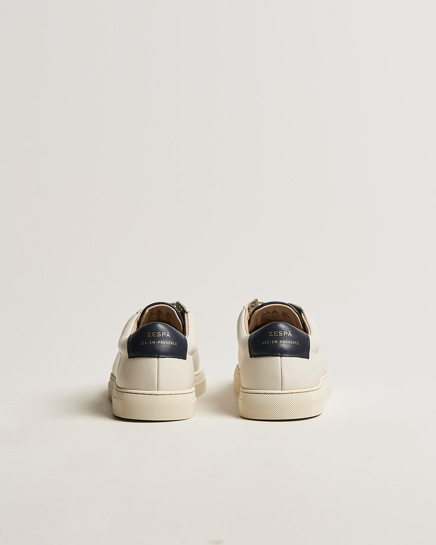 Herr | Zespà ZSP4 Nappa Leather Sneakers Off White/Navy | Zespà | ZSP4 Nappa Leather Sneakers Off White/Navy