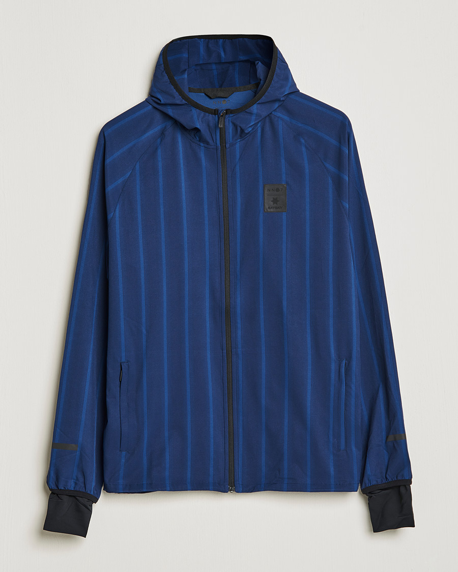 Herr | Tröjor | NN07 | Pace Hooded Running Jacket Navy Stripe