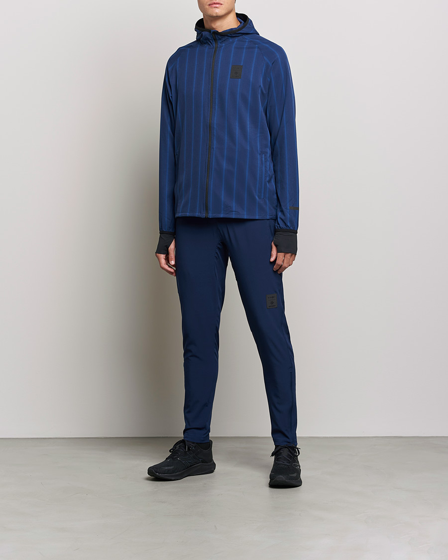 Herr | Tröjor | NN07 | Pace Hooded Running Jacket Navy Stripe