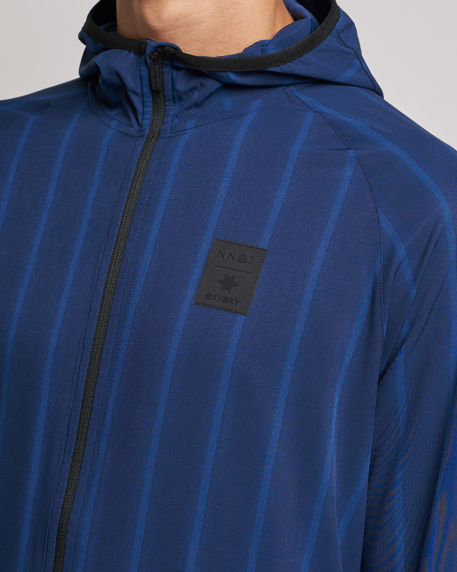 Herr | Tröjor | NN07 | Pace Hooded Running Jacket Navy Stripe