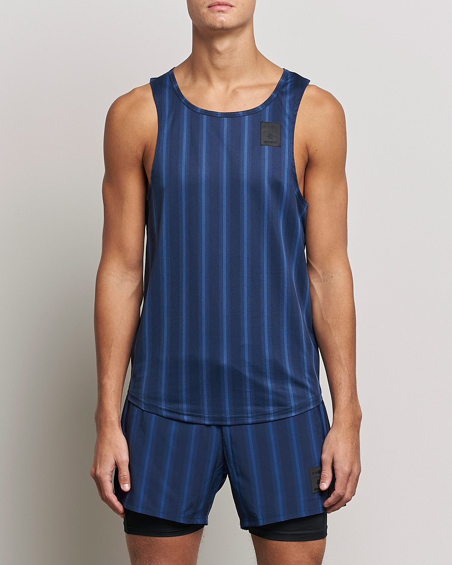 Herr | T-Shirts | NN07 | Combat Singlet Navy Stripe