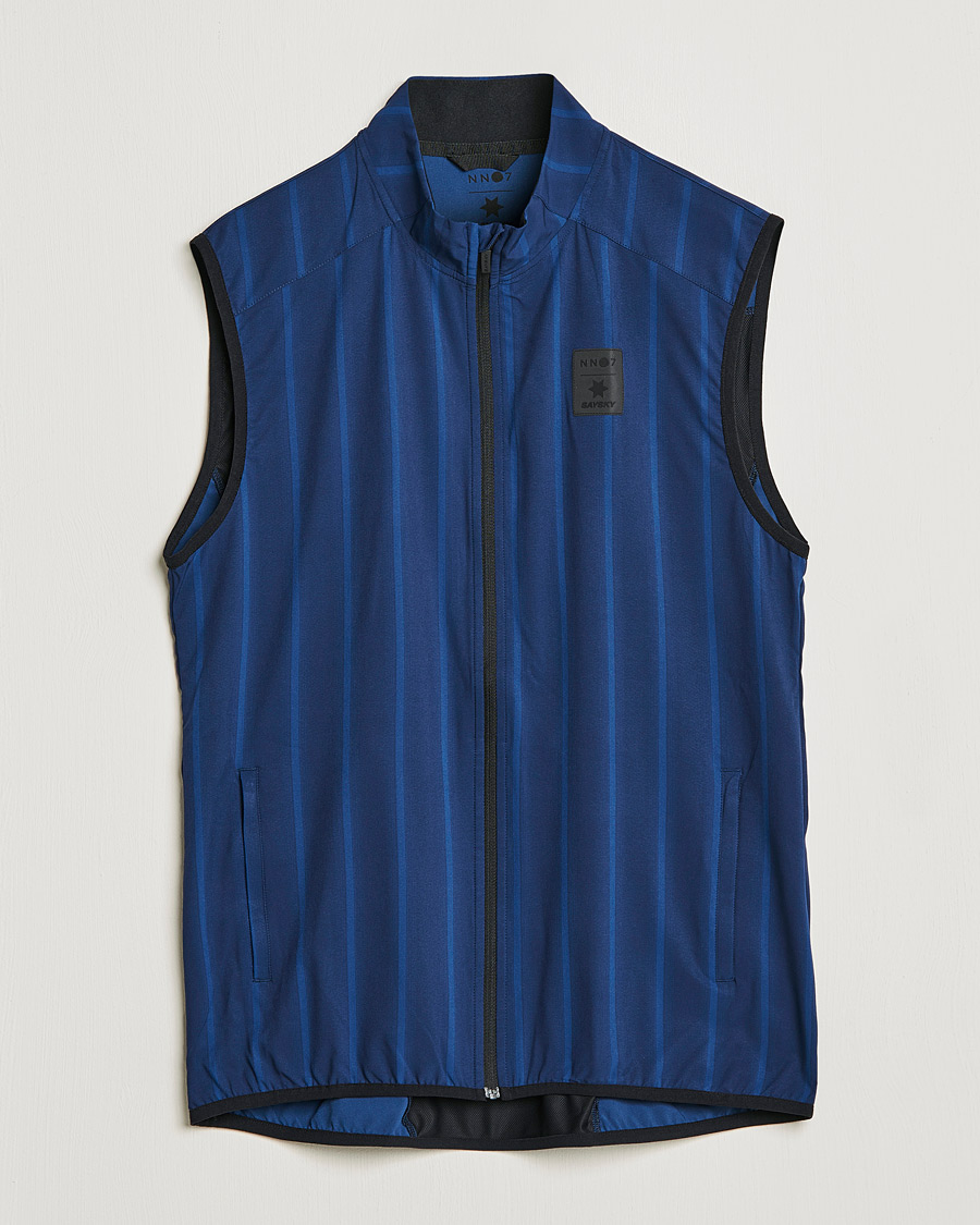 Herr | Tröjor | NN07 | Pace Full Zip Vest Navy Stripe