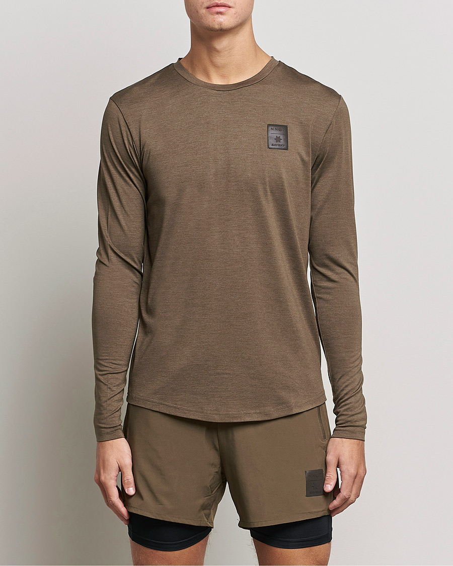 Herr | T-Shirts | NN07 | Pace Long Sleeve T-Shirt Clay